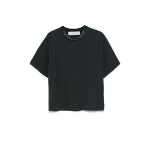 Golden Goose Boxy Black T-Shirt With Decorative Embellishments - NWT